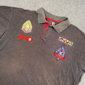 Red Ape Extra Large XL Patch Men's Polo Shirt‎ Short Sleeve Black